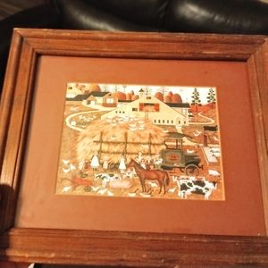 Framed Vintage Wysocki Amish Farm Print